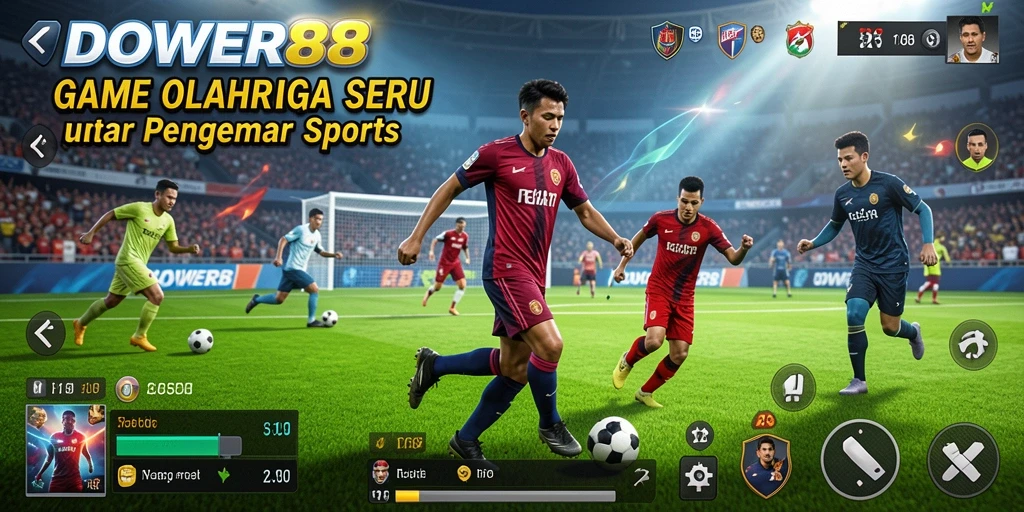 Tampilan gameplay seru dalam DOWER88 yang menampilkan aksi olahraga menarik.