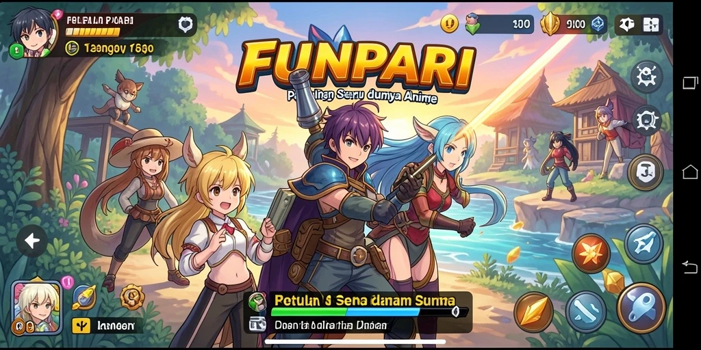 Tampilan menarik gameplay dalam <strong>FUNPARI</strong> dengan karakter anime yang dinamis.