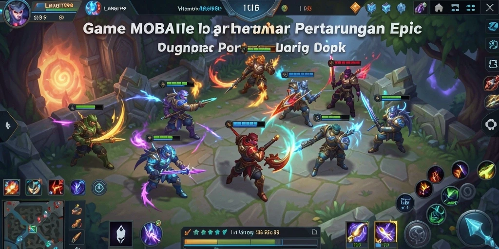 Screenshot dari gameplay LANGIT99 yang menunjukkan pertarungan antar karakter.