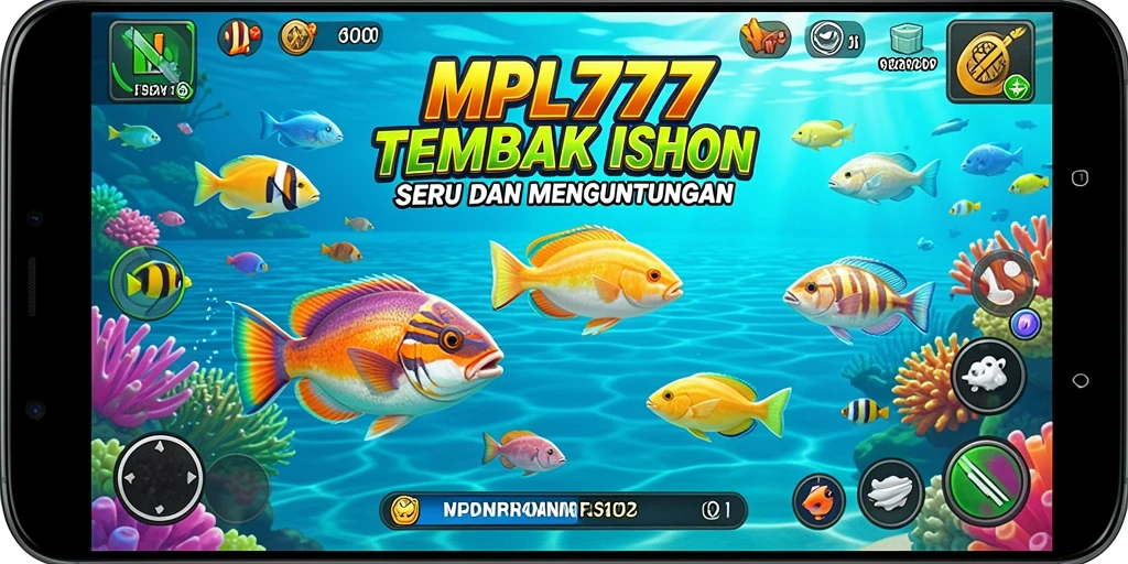 Tampilan gameplay Tembak Ikan yang menarik dan penuh warna.