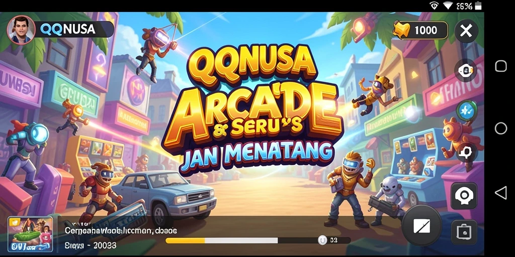 Screenshot utama QQNUSA menampilkan aksi gameplay Arcade yang seru.
