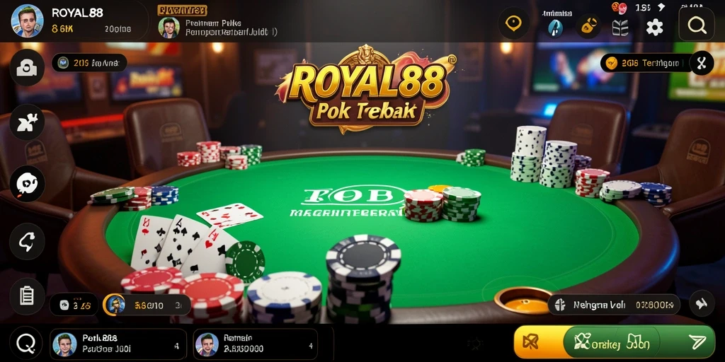 Tampilan menarik dari gameplay poker di ROYAL88