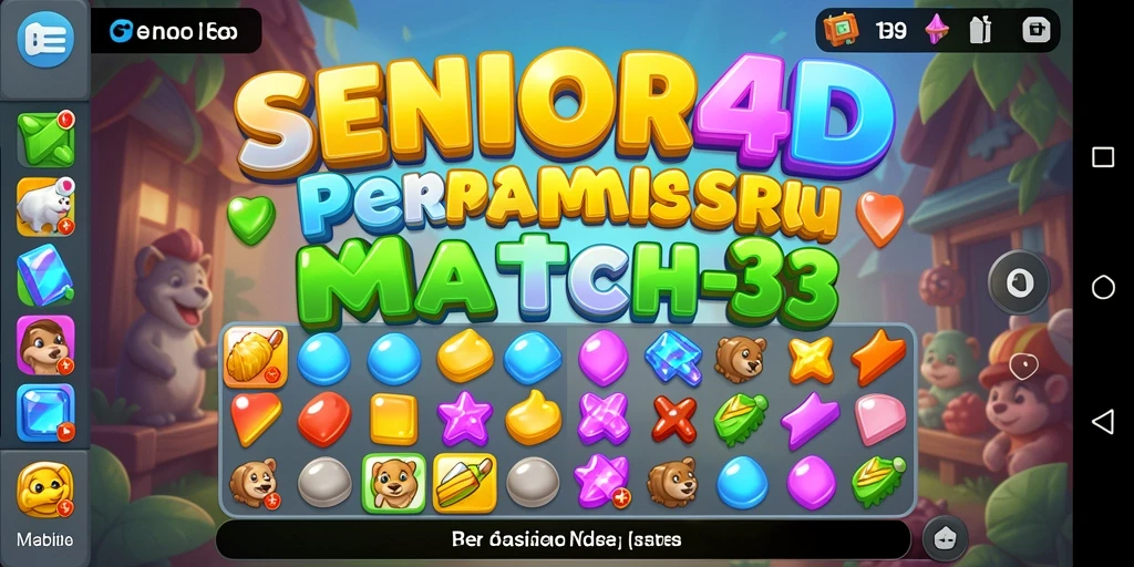 Tampilan gameplay SENIOR4D dengan kombinasi warna cerah.