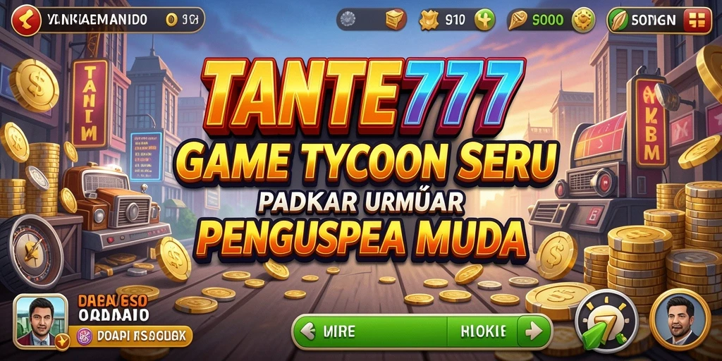 Screenshot gameplay TANTE777 yang menunjukkan manajemen bisnis yang seru.